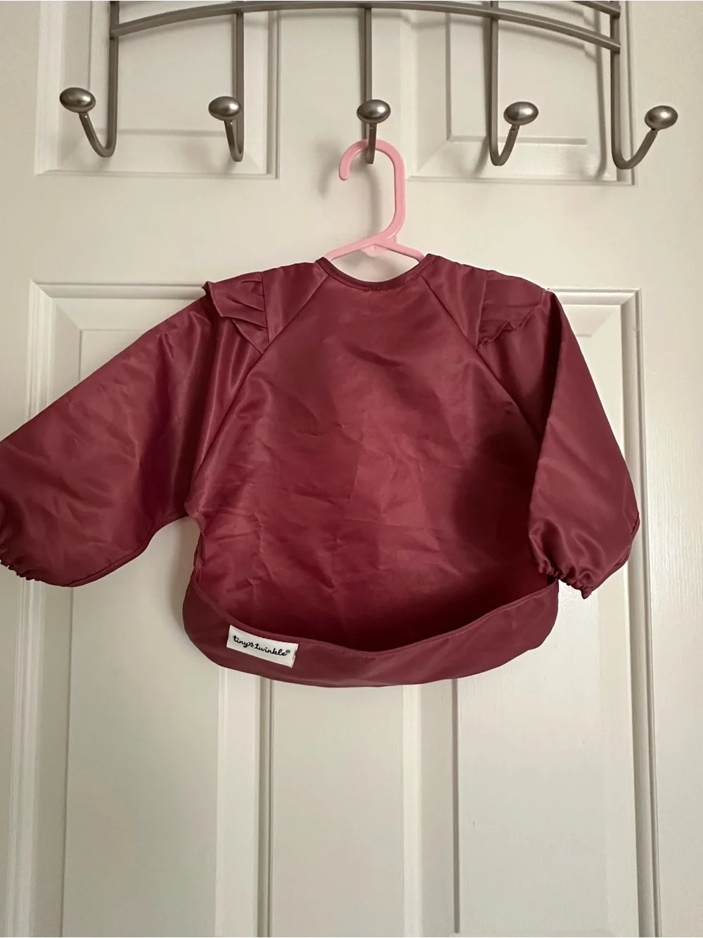 Tiny Twinkle Waterproof Maroon Baby Smock Bib